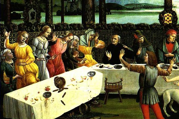 BOTTICELLI, Sandro The Story of Nastagio degli Onesti (detail of the third episode) vgd oil painting image